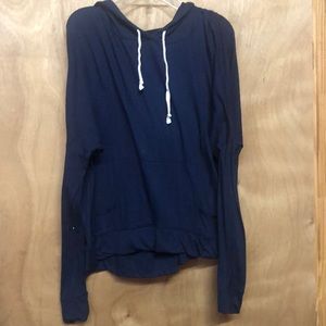 Abercrombie & Fitch size large blue long sleeve hoodie with pockets in front